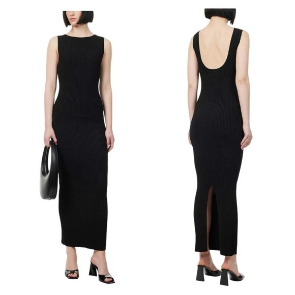 Good American Dresses & Skirts - Good American Size XL Shine Round Neck Rib Knit Black Maxi Dress‎